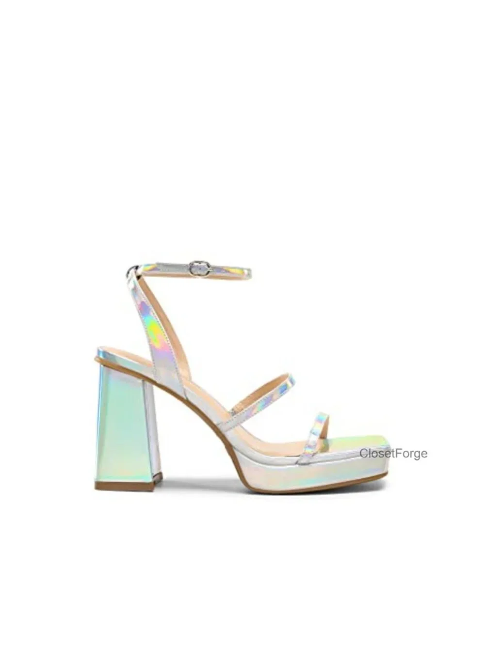 Platform Strappy Heels Open Toe Ankle Strap Square Party Sandals Y2K Dress Shoes